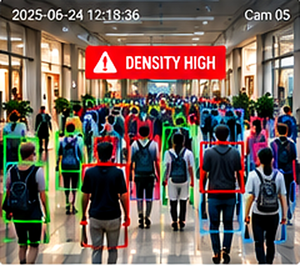 AI CCTV crowd density and people counting